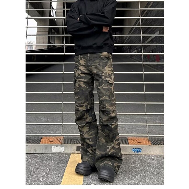 AK2109-P50美式街头水洗多口袋休闲宽松迷彩工装裤,女装休闲裤,星座617A-2