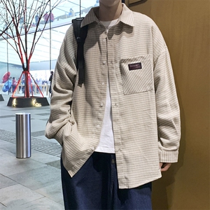 男春季衬衫千鸟格长袖衬衫CS10P38图片