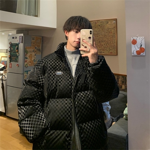 格子亮面百搭棉衣港风冬季宽松男棉服男外套MY261-P105限138图片