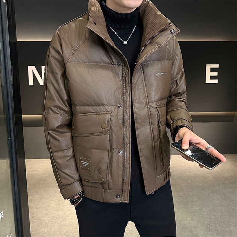 冬季店主羽绒服简约时尚保暖品质数据款简约皮外套男99170-P185,男装羽绒服,电商D327