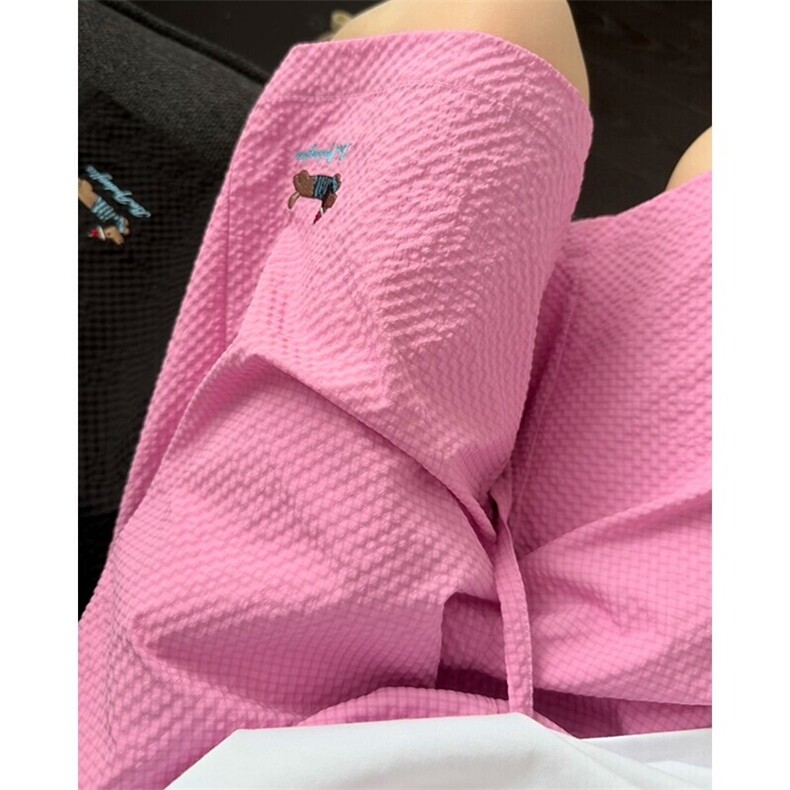腊肠小狗泡泡纱短裤女夏季外穿美式速干运动裤子休闲宽松五分中裤,男装休闲裤,电商A001