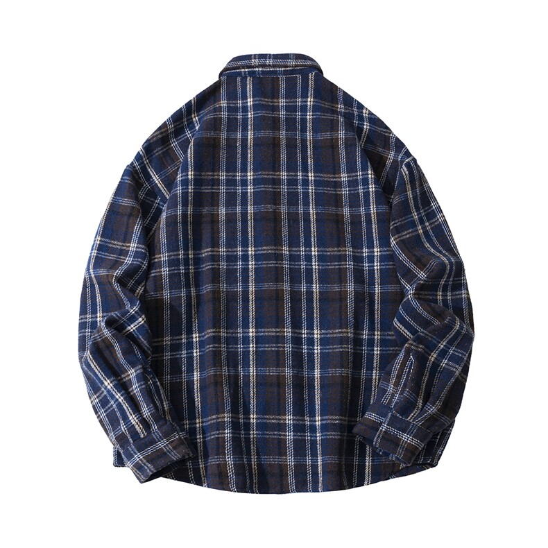 现货~磨毛加厚格子大码长袖衬衫C5901/特P25白底图,男装衬衫,电商A094