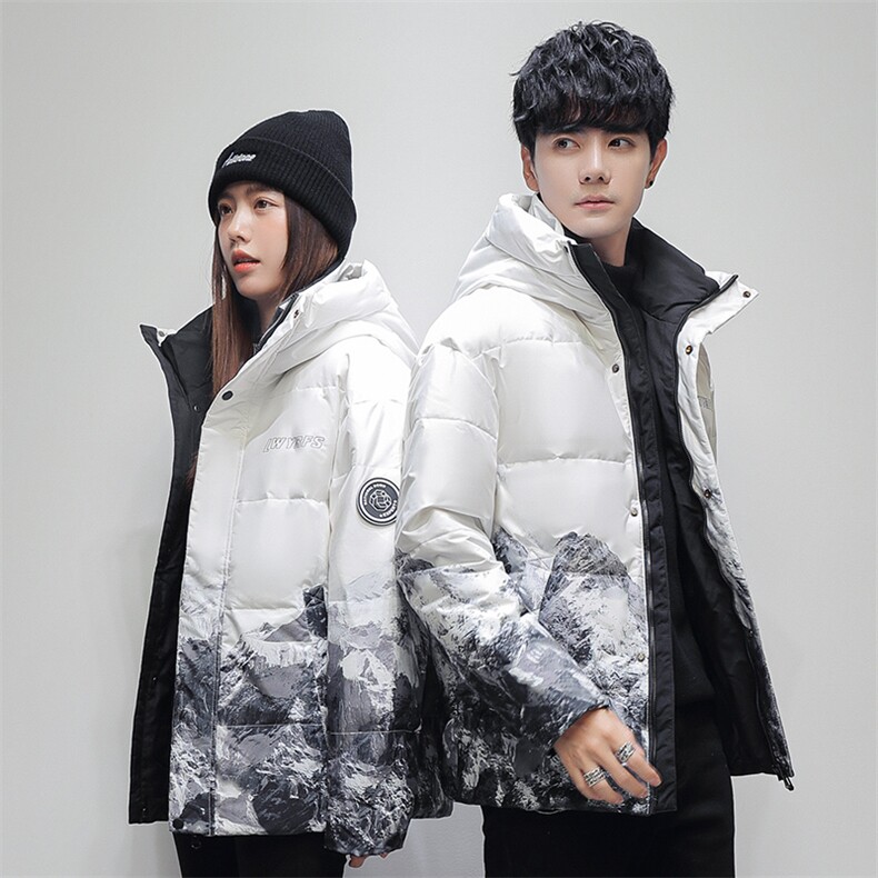 现货外贸侧飞图立领光板团体服班服宽松韩版情侣学生外套羽绒服,男装羽绒服,星座301D-5(原星座1415）