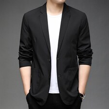 西装男士休闲两粒扣外套爸爸纯色正装单件便服上衣HPN688052-P170图片