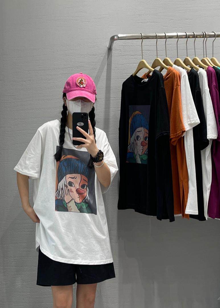 夏季新款图案短袖T恤，女装T恤，JIAN.Z 简.站