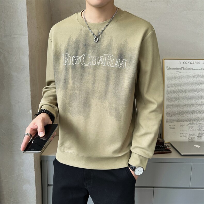 秋季新款圆领卫衣男套头印花帅气百搭上衣服潮流 A329-V3315-P68图片