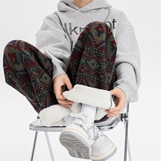 8XL-M羊羔绒裤子男冬季加绒加厚民族风重磅针织棉裤大码KZ023P78，男装休闲裤，电商B312