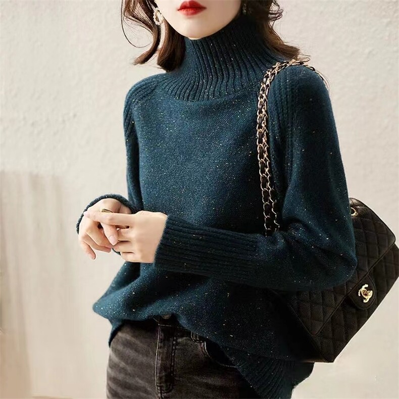 35%羊绒衫高领纯色时尚针织打底宽松毛衣针织衫,女装羊绒衫,更慕羊绒