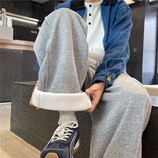 运动风秋冬宽松垂感休闲裤男秋冬潮流休闲宽松设计感卫裤P52，男装休闲裤，电商B319