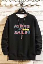 【】A003-HW3082-P45冬装新款加绒笑脸印花套头卫衣凹凸墙，男装卫衣，电商A003