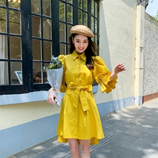 【现货】2021夏装新款休闲衬衫裙166-QZ07P70控118紫色，女装连衣裙，茜茜公主