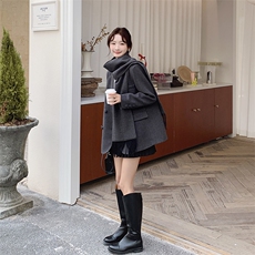 现货主推！!毛呢大衣配围巾内胆90白鸭绒2C205-8887-P275-K408，女装羽绒服，2C205