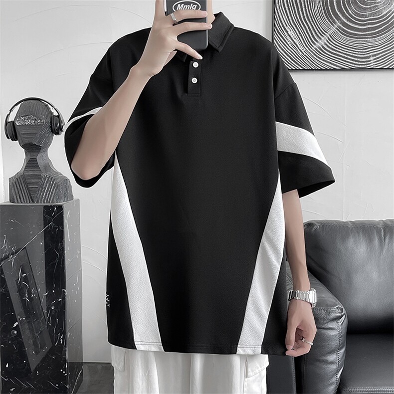 夏季polo衫宽松透气大码翻领T恤A177-T666-P30.96%涤纶4%,男装T恤,电商A177