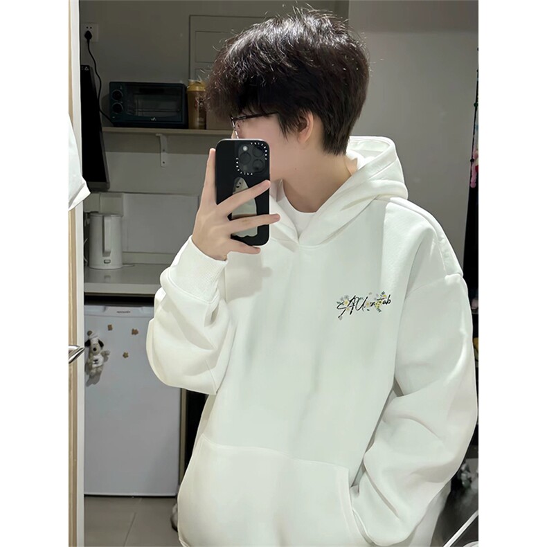 抖音得物高品质印花连帽卫衣秋冬装美式宽松连帽纯色卫衣ADL108,男装卫衣,电商A443