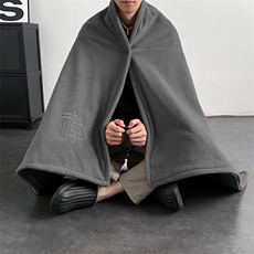 秋冬打坐毯摇粒绒加厚禅修披肩毛毯盖腿脚瑜伽双层保暖披风卫衣，男装棉衣，星座909