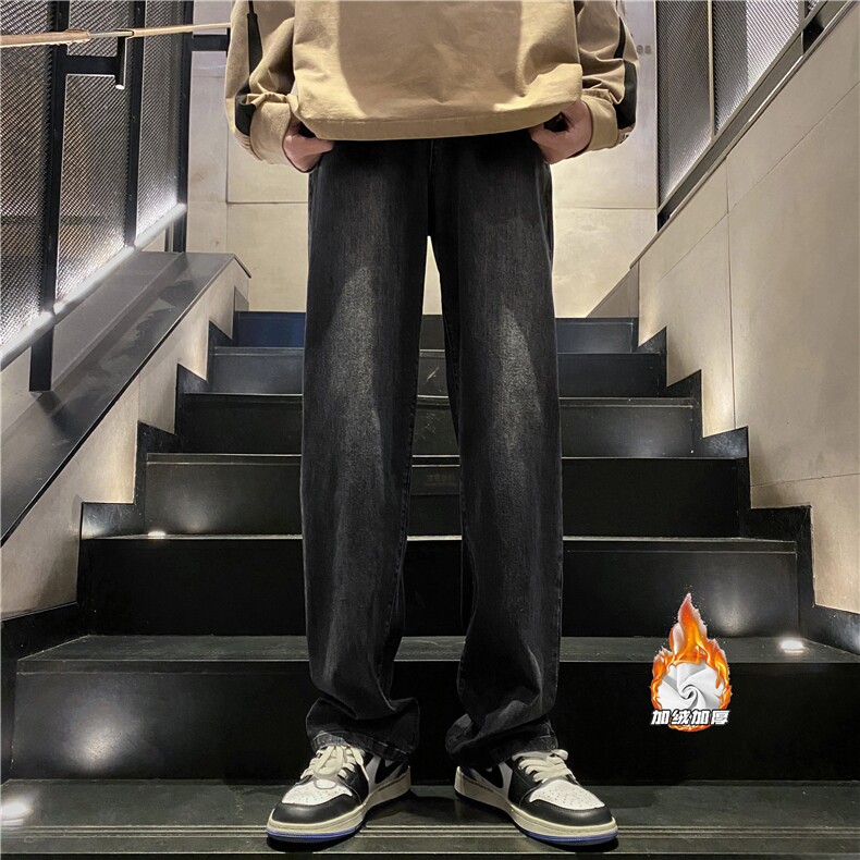 抖音品质加绒高街直筒水洗泥巴黄牛仔裤B315-K23252JR-P60控78,男装牛仔裤,电商B315