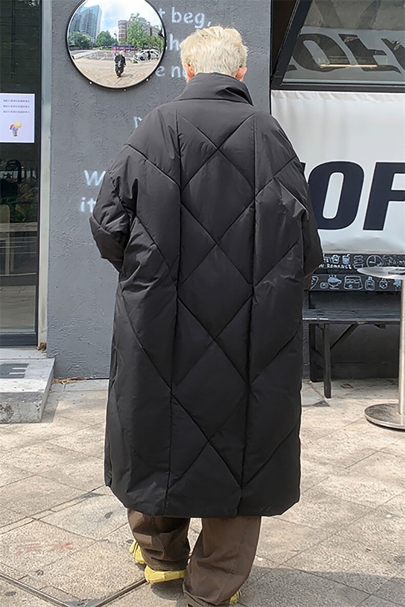 港风行走的大棉被设计棉衣男过膝中长款棉衣男ZC77110P135控198,男装棉衣,星座226-1