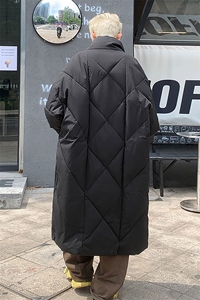 港风行走的大棉被设计棉衣男过膝中长款棉衣男ZC77110P135控198图片