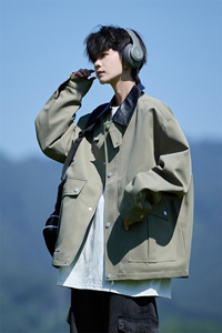 JK8863-P80 L-9XL2025秋冬新款翻领夹克外套 控138图片