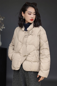 新中式盘扣轻薄羽绒服女2023冬季新款时尚洋气立领小个子鸭绒外套图片