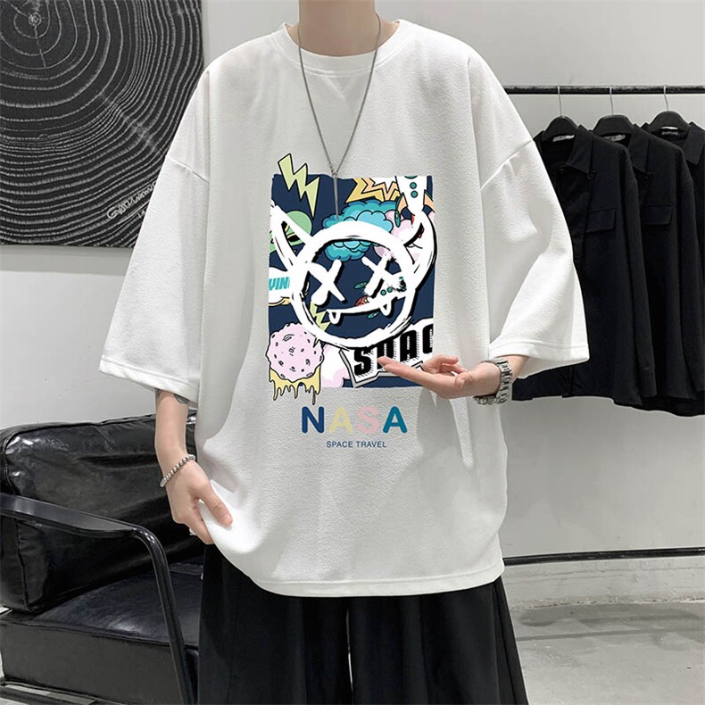 春夏季七分袖t恤男大码五分袖男短袖中袖 Q11275-P30图片