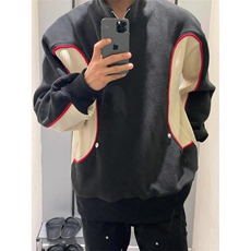 【有货】半拉链立领卫衣男春秋美式高街机车夹克外套WT05CC-P65，男装夹克，星座1007（原301D）