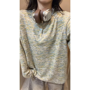 复古美式风肌理感上衣宽松慵懒垂感内搭打底衫HY901TP38控68图片