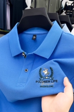 翻领Polo衫男短袖T恤2024新款商务休闲高端夏装纯棉半袖上衣潮，男装Polo衫，电商B212（原钱塘6029）