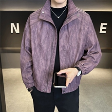 2026新款春季美式复古皮衣外套男款立领机车皮夹克A313-2597-P165，男装夹克，电商A313
