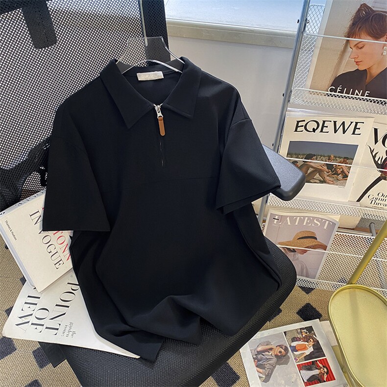 POLO衫男韩版潮流纯色帅气百搭2023夏季新款ins宽松外套WB082-P30,男装Polo衫,星座412-3