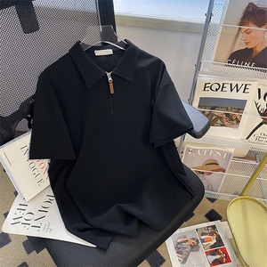 POLO衫男韩版潮流纯色帅气百搭2023夏季新款ins宽松外套WB082-P30图片
