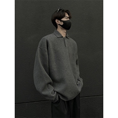706-1-MY1101-P58现货原版质量冬季高密厚实翻领毛衣针织衫，男装针织衫/毛衣，星座706-1