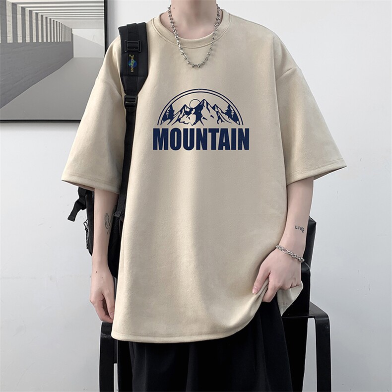 麂皮绒短袖t恤男大码半袖男 JD82255-P25图片