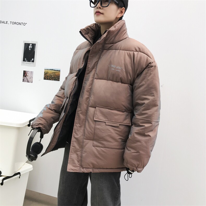 2025新款亮面反光变色龙棉衣男棉袄立领面包服棉服 3367-P80控138图片