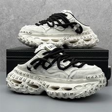 X5031-p265夏季新款一脚蹬外穿包头半拖鞋复古擦色半拖老爹鞋男，男鞋拖鞋，星座1407-3