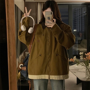 A401-P100 复古底特律夹克男女春秋冬翻领工装外套2025春季新款图片