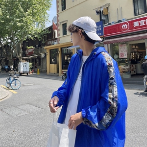 港风冰丝防晒衣薄款克莱因蓝外套户外休闲潮牌防晒服FS7765P38图片