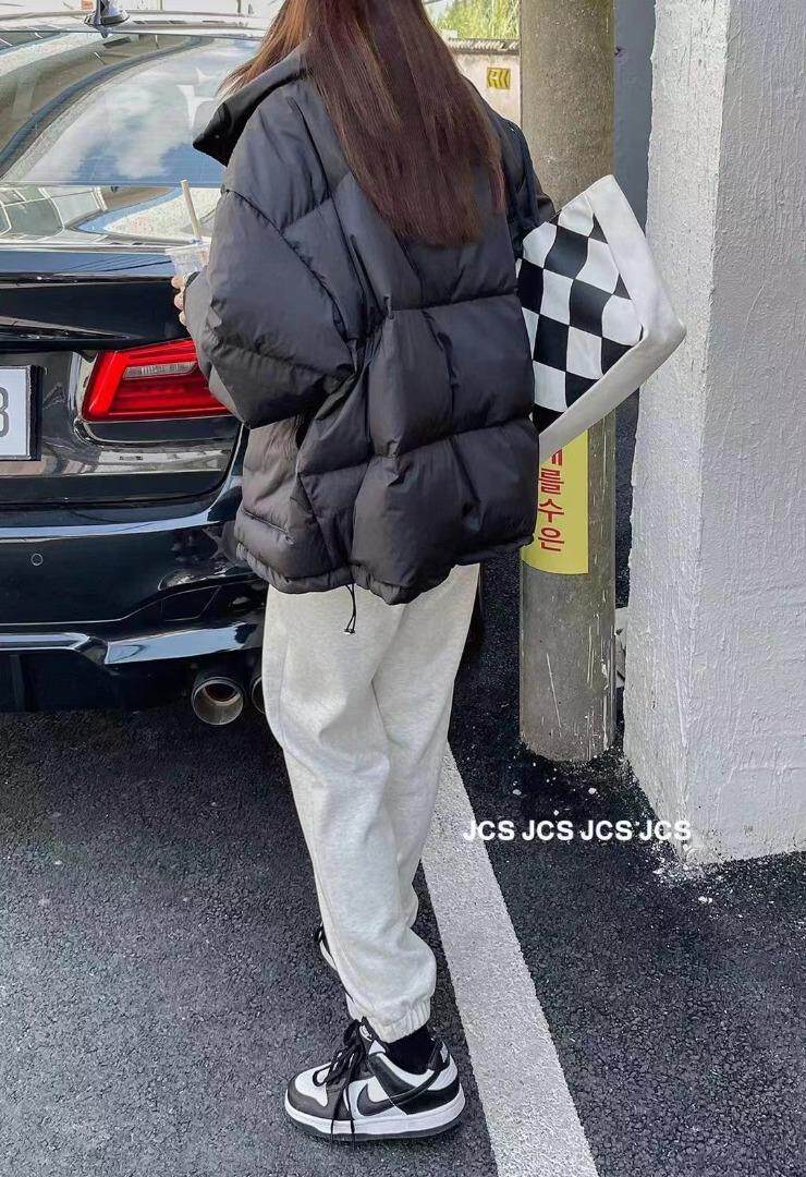 拼接毛羽绒服，女装羽绒服，E品