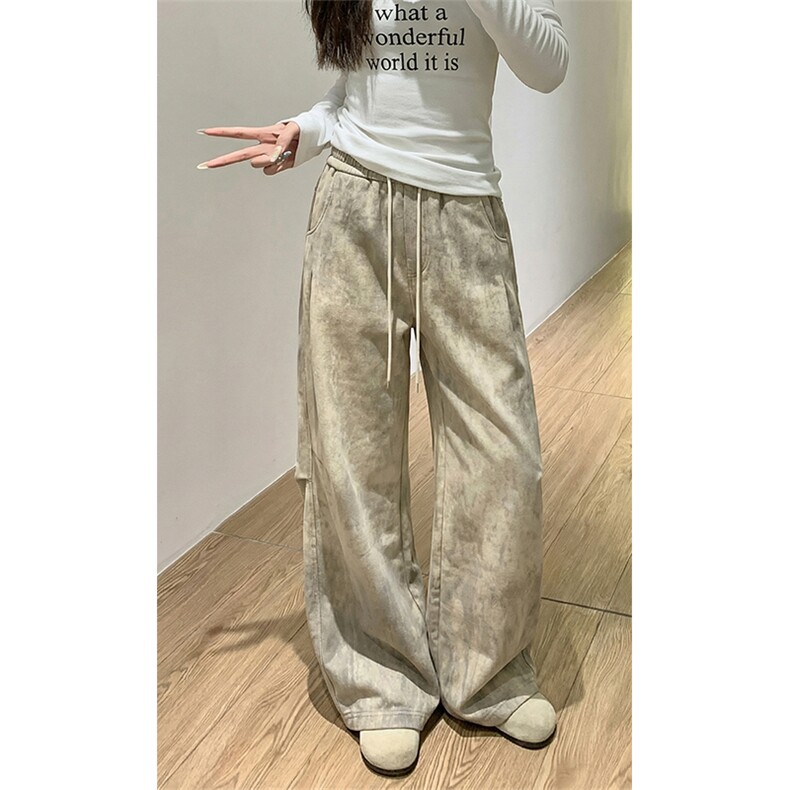 春季新款扎染休闲裤美式阔腿直筒工装裤子男女C62208-TP3568,男装工装外套,电商A102