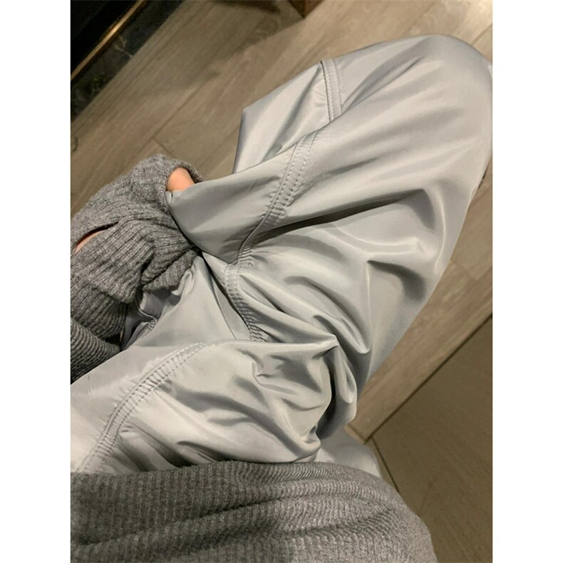 冰丝裤子男夏季薄款宽松直筒条纹设计抽绳速干裤休闲长裤 K23图片