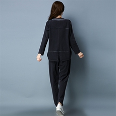 套装/套裙纯色镂空常规2021年秋季两件套长袖套头适中，女装套装/套裙，独衣靓