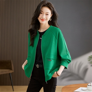 开衫卫衣女短款2025春秋季新款小个子中年妈妈宽松休闲棒球服外套图片