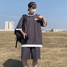 7色入~夏季主推新面料垂感短袖短裤套装TZ306P70控98，男装牛仔裤，电商A309