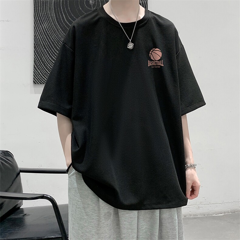 HT73237-P22 华夫格t恤男短袖男大码五分袖 大皂风图片
