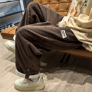 韩版潮流卷边休闲裤美式灯芯绒裤子男春秋直筒运动裤 K5307-P40图片