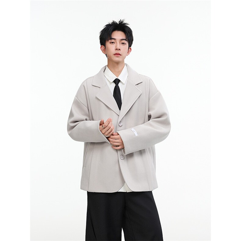 秋冬季西装短款毛呢大衣风衣潮504-F21-P75控118(加棉P85控128),男装西服套装,星座504