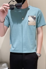 社会小伙2025新款夏季短袖T恤男士潮牌A313-1-5806-P4868元，男装T恤，电商A313-1