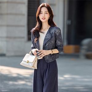 2025秋装新款简约时尚复古休闲短外套，女装短外套，罗腾