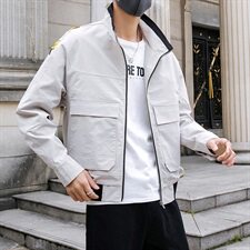 外套男19春季新款男式时尚棒球服潮流休闲翻领夹克外套DS314TP85，男装夹克，电商A102