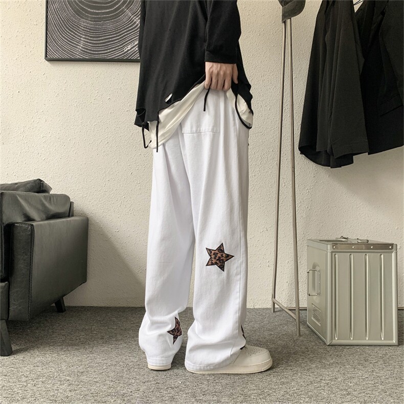 高街休闲裤男青春流行直筒运动裤潮休闲长裤K28P35图片